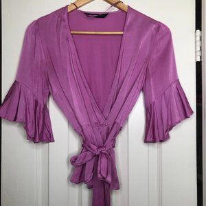 Fuchsia Silk Tied Blouse